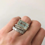 Anello Vintage in Argento con Vetro Turchese