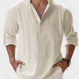 Aege - Camicia da uomo con maniche lunghe