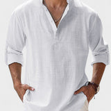 Aege - Camicia da uomo con maniche lunghe