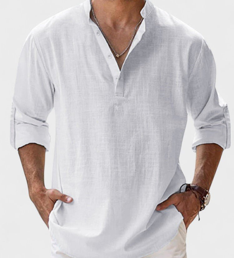 Aege - Camicia da uomo con maniche lunghe