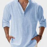 Aege - Camicia da uomo con maniche lunghe