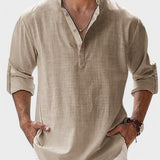 Aege - Camicia da uomo con maniche lunghe