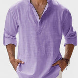 Aege - Camicia da uomo con maniche lunghe