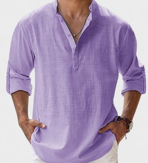 Aege - Camicia da uomo con maniche lunghe