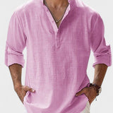 Aege - Camicia da uomo con maniche lunghe