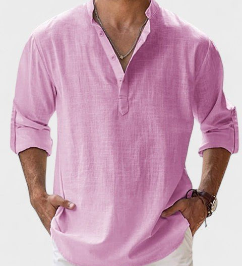 Aege - Camicia da uomo con maniche lunghe
