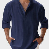 Aege - Camicia da uomo con maniche lunghe