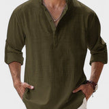 Aege - Camicia da uomo con maniche lunghe
