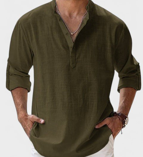 Aege - Camicia da uomo con maniche lunghe