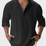 Aege - Camicia da uomo con maniche lunghe