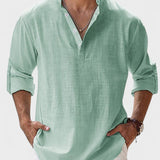 Aege - Camicia da uomo con maniche lunghe