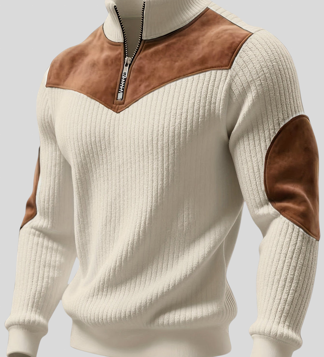 Kortez – Maglione Tricot Casual con Mezzo Zip