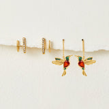 Orecchini a forma di colibrì