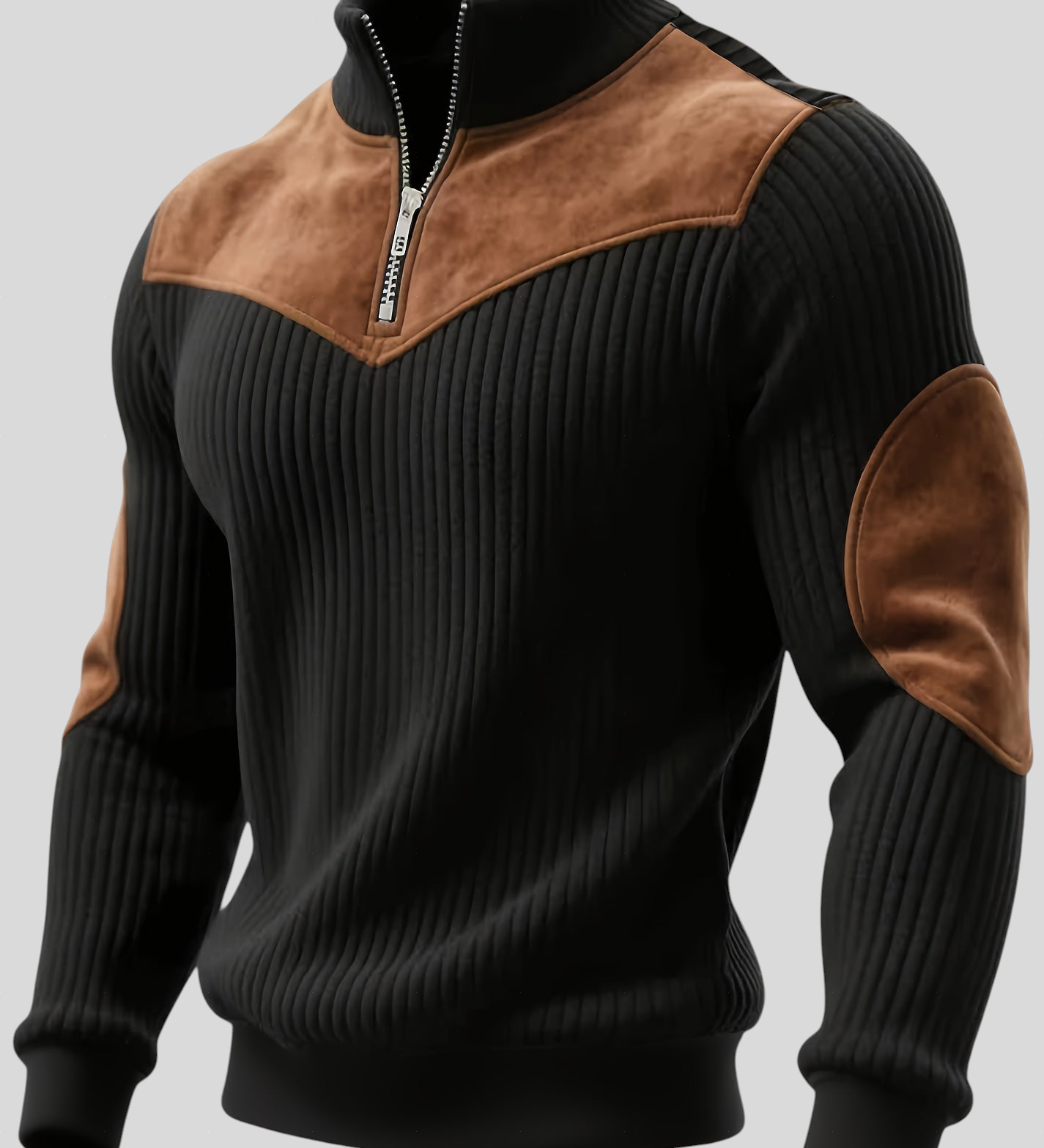 Kortez – Maglione Tricot Casual con Mezzo Zip