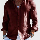 Dennis - Camicia casual in tessuto di lino per uomo