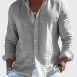 Dennis - Camicia casual in tessuto di lino per uomo