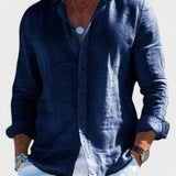 Dennis - Camicia casual in tessuto di lino per uomo