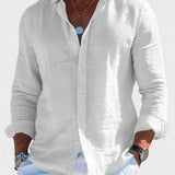 Dennis - Camicia casual in tessuto di lino per uomo
