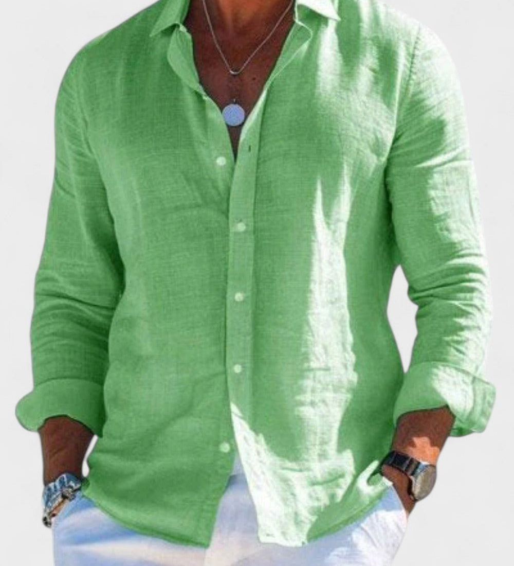 Dennis - Camicia casual in tessuto di lino per uomo
