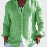 Dennis - Camicia casual in tessuto di lino per uomo