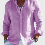 Dennis - Camicia casual in tessuto di lino per uomo