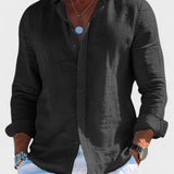 Dennis - Camicia casual in tessuto di lino per uomo