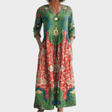 Klara - Abito lungo con stampa floreale vintage