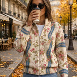 Rosalind | Cardigan di lana con rose rampicanti
