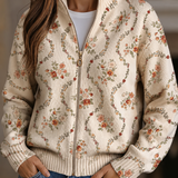 Vivienne | Cardigan con zip e motivo floreale