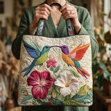 Borse Fatte a Mano - Colibrì e fiori bianchi