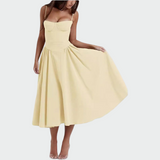 Abito Maxi in Satin con Spalline Sottili