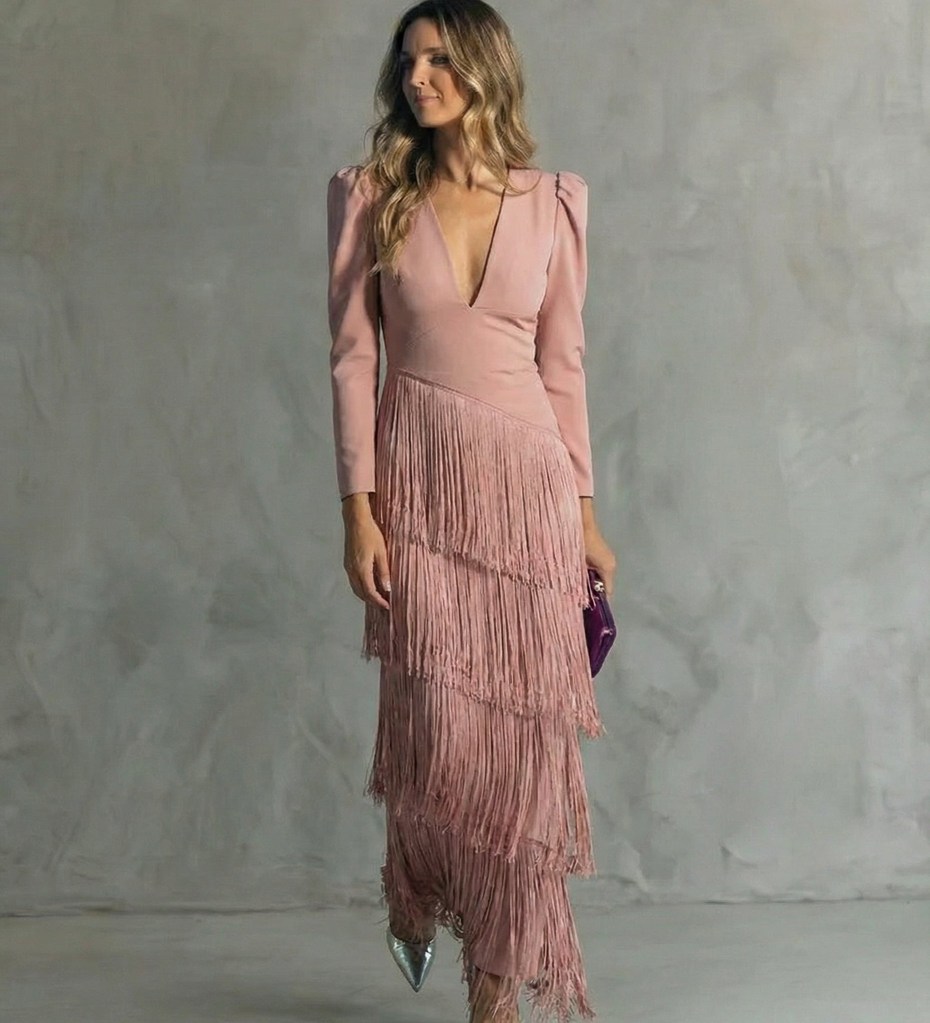Clara – Abito Elegante con Frange
