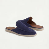 Marin – Ciabatte in camoscio blu navy