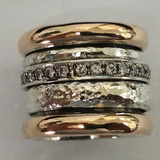 Anello vintage a strati spesso dorato