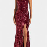 Abito Marijana con Scollo Halter e Paillettes