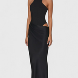 Abito Maxi Leona con Stile Top e Silhouette Allungata
