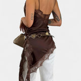 Katarina Mini Abito con Spalline e Pizzo