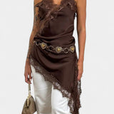Katarina Mini Abito con Spalline e Pizzo