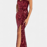 Abito Marijana con Scollo Halter e Paillettes