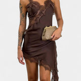 Katarina Mini Abito con Spalline e Pizzo