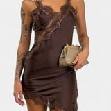 Katarina Mini Abito con Spalline e Pizzo