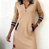 Abito elegante in cotone con maniche lunghe