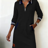Abito elegante in cotone con maniche lunghe