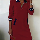 Abito elegante in cotone con maniche lunghe