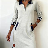 Abito elegante in cotone con maniche lunghe