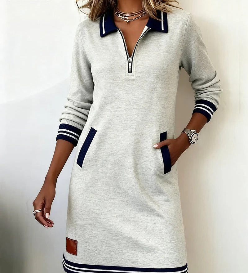 Abito elegante in cotone con maniche lunghe