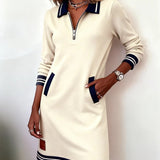 Abito elegante in cotone con maniche lunghe