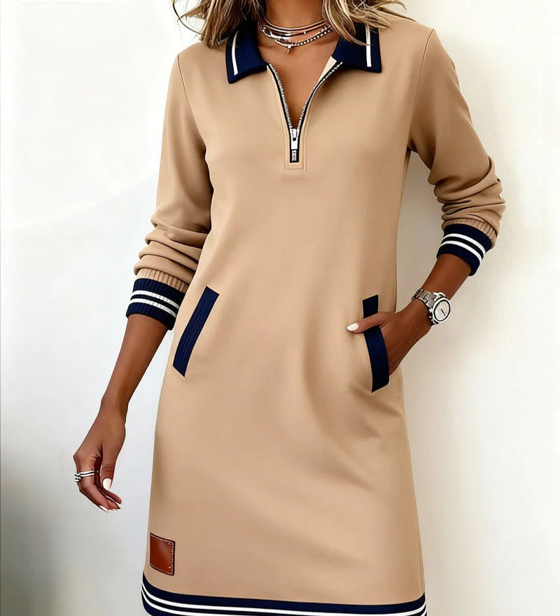 Abito elegante in cotone con maniche lunghe