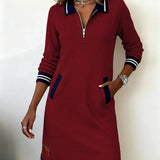 Abito elegante in cotone con maniche lunghe