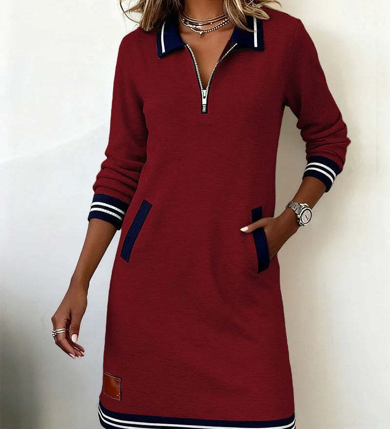Abito elegante in cotone con maniche lunghe